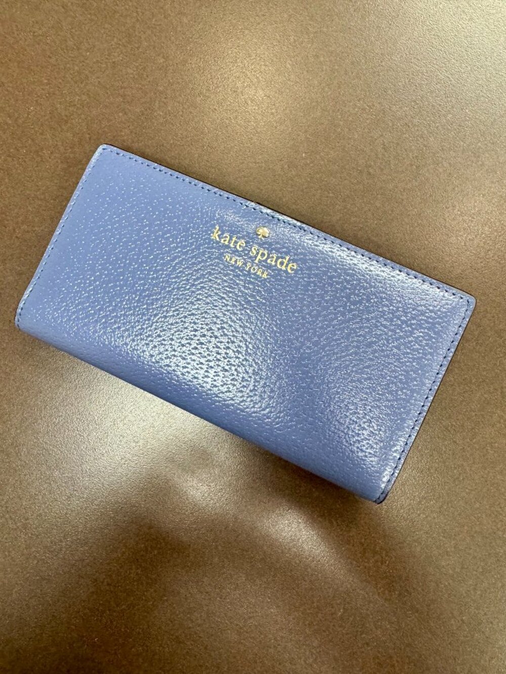 NWT Kate Spade Stacy Leather Wallet Oyster Blue WLRU2153